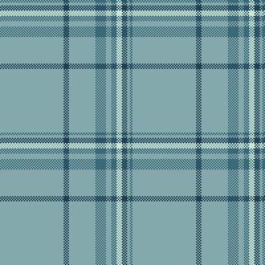 Cyan ve pastel renklerde vektör dokusu desenli ekose ekoseli kusursuz kumaş..