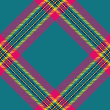 Kumaş tekstil kontrolünün tartan desenli arkaplanı. Cyan ve yakut renkli ekosesiz desenli vektör kontrolü..