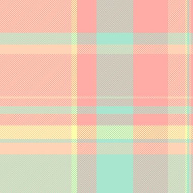 Yeniden canlandırma vektörü, dikey tartan, 1960 'ların kumaş desenli dokusu. Açık ve kırmızı renklerde eşsiz tekstil arka plan ekoseli denetimi.