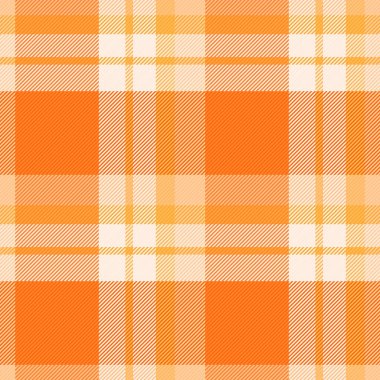 Tartan desenli dikdörtgen ekoseli dikdörtgen vektör. Tekstil dokusu kontrol kumaşı turuncu ve parlak renklerde..
