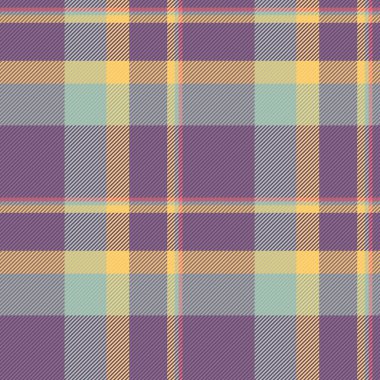 Arkaplan ekoseli, pastel ve mor renklerde dikişsiz desenli dokunun vektör tartan dokusu kontrol deseni.