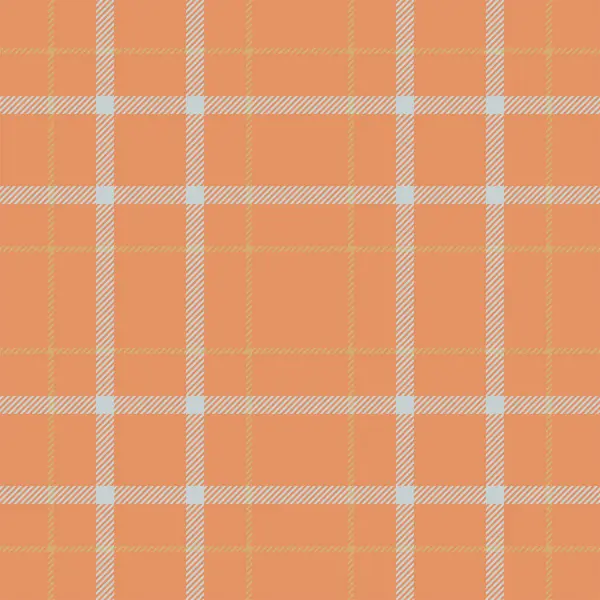 Plaid Seamless Pattern Orange Check Fabric Texture Vector Textile Print — Stock Vector