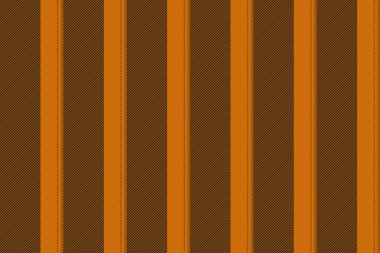 Meslek çizgileri tekstil dokusu, ceket şeritsiz kumaş. Otel dikey vektör deseni arkaplanı turuncu ve siyah renklerde.