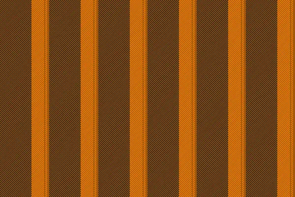 職業ライン織物の質感 ジャケットのストライプの継ぎ目が無い生地 オレンジ色と黒色のホテルの垂直ベクトルパターン背景 — ストックベクタ