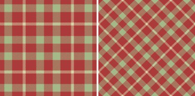 Tartsız desenli kumaş desenli kumaş ekosesinin vektör kontrolü. Yılbaşı renklerinde ayarlanmış. Modern günlük moda baskılarındaki son trendler.