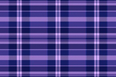 Arkaplan tartan vektörü, ekosesiz deniz taraması. Bahçe kumaş deseni mavi ve çivit rengi.