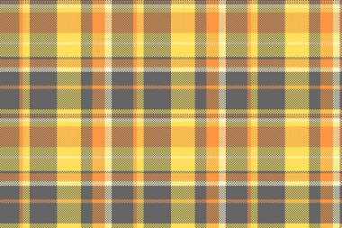 Kış desenli ekoseli tarama, doku arka plan vektörü at. Yatak kumaşı, gri ve hardal renginde dikişsiz tartan..