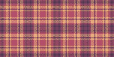 Eğri dokuma kontrolü, bireysellik desenli ekose kumaş. Pembe ve turuncu renklerde erkeksi dikdörtgen vektör arkaplanı.