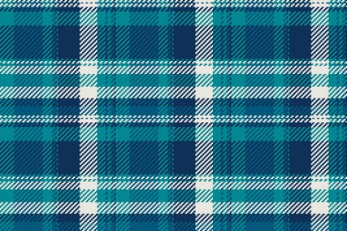 Güzel desenli kumaş dokusu, kabarık ekose vektör kontrolü. Geometrik tekstil arkaplan tartsız cyan ve mavi renkte.