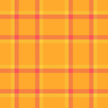 Kehribar ve kırmızı renklerde kusursuz kumaş arkaplan desenli vektör tekstil kontrolünün deseni tartan ekoseli kumaşı.