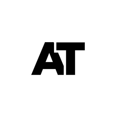 Moda harfi A ve T, AT logo tasarım şablonu. Şirket kimliği için asgari monogram tabanlı logotype.