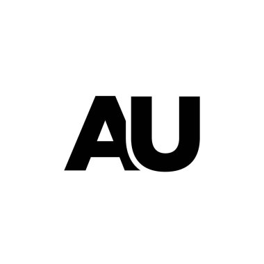 Moda harfi A ve U, AU logo tasarım şablonu. Şirket kimliği için asgari monogram tabanlı logotype.