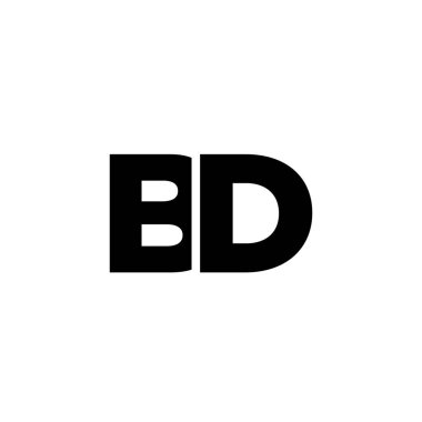 Moda harfi B ve D, BD logo tasarım şablonu. Şirket kimliği için asgari monogram tabanlı logotype.