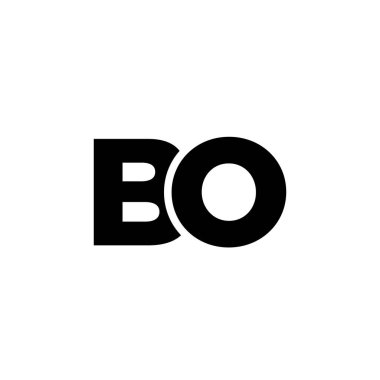 Moda harfi B ve O, BO logo tasarım şablonu. Şirket kimliği için asgari monogram tabanlı logotype.
