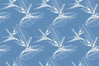 Floral pattern seamless background. Foliage and flower wallpaper design of nature. Vector illustration.