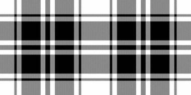 Grafik tartan ekose tekstil, kontur vektörü kusursuz. Yüzey arkaplan dokusu beyaz ve siyah renkli.