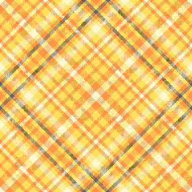 Hardal ve turuncu renklerde desen vektörsüz tekstil içeren desen kontrol ekoseli kumaş tartan arka planı.