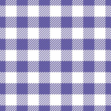 Tebrik kartı kumaş ekoseli, yün desenli tartan dikişsiz. Çivit ve beyaz renkli Drapery tekstil arkaplan dokusu vektörü.