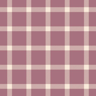 Çapraz kumaş şablonu, kadife kumaş dokusu kontrolü. Kırmızı ve antika beyaz renklerde golf tartansız vektör tekstili.