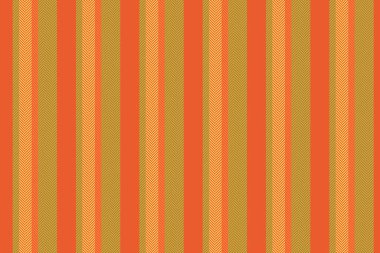 Dikey kumaş, makara şeritli arka plan deseni. Kenar vektör tekstil dokusu turuncu ve yeşil renklerde pürüzsüz.