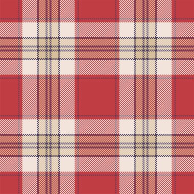 Kırmızılı ekose desenli. Kumaş dokusunu kontrol et. Vektör tekstil baskı tasarımı.