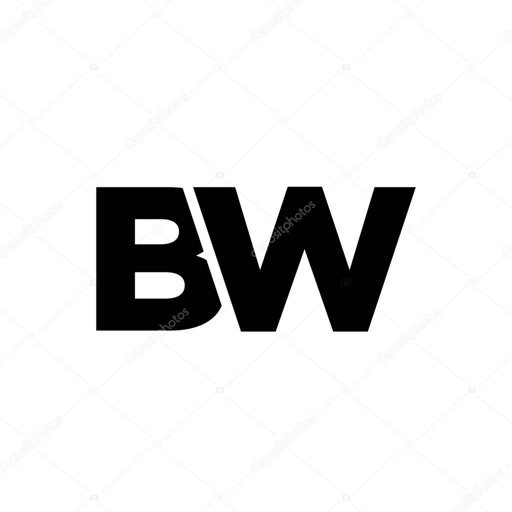 Trendy letter B and W, BW logo design template. Minimal monogram initial based logotype for company identity.