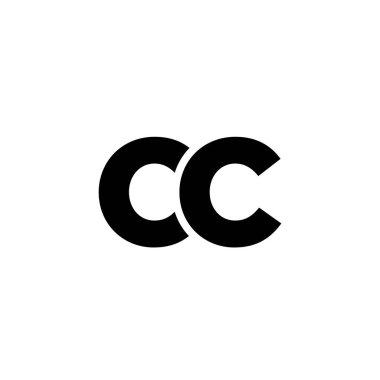 C ve C harfleri, CC logo tasarım şablonu. Şirket kimliği için asgari monogram tabanlı logotype.