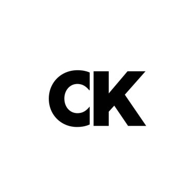 C ve K harfleri, CK logo tasarım şablonu. Şirket kimliği için asgari monogram tabanlı logotype.