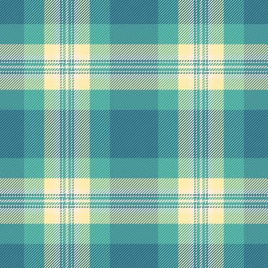 Nazik vektör dokusu arka planı, yazıcı kontrolü tekstil deseni. Olay ekose kumaş. Cyan ve deniz mavisi renklerinde..