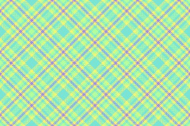 Çapraz dikişsiz kumaş deseni, vektör arkaplan tartanı. Fibröz doku tekstil ekoseli gök mavisi ve sarı renklerde.