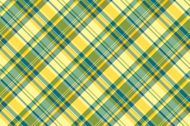 Sahne deseni tartan desenli, kürk desenli kumaş kontrolü. Pastel ve sarı renkli arka plan tekstil ekoseli vektörü.