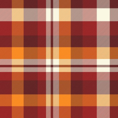 Hediye kâğıdı, kumaş kontrolü, NY ekoseli, kusursuz tekstil. Madras desenli ekose vektör kırmızı ve bej rengi.