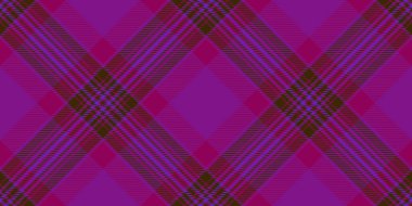 Arka plan kumaş ekoseli, geometrik tartan şablonu. Ticari doku pürüzsüz vektör tekstil mor ve pembe renkte.