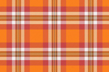 İspanyol kumaşı desenli, dairesiz ekoseli kumaş. Fiber arkaplan vektör kumaşı kontrolü turuncu ve parlak renkli.