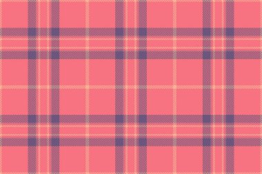 Kırmızı ve mor renklerde tartan desenli tekstil denetimi ile desensiz ekose arka plan kumaş vektörü.