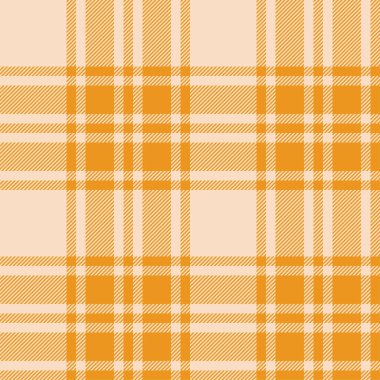 Ekose desenli turuncu. Kumaş dokusunu kontrol et. Vektör tekstil baskı tasarımı.