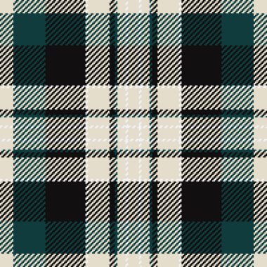 Ekose kumaş desenini açık ve siyah renklerle kontrol eden kusursuz tekstil arkaplanının desenli tartan vektörü.