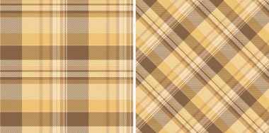 Dikensiz tekstil vektör ekoseli şah desenli tartanın arkaplan dokusu. Golf kursu için gerekli kahve renklerini ayarlayın..