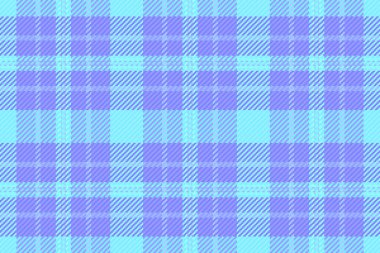 Mavi ve cyan renklerinde ekosesiz arkaplan dokusuna sahip vektör desenli tartan kumaşı denetimi.