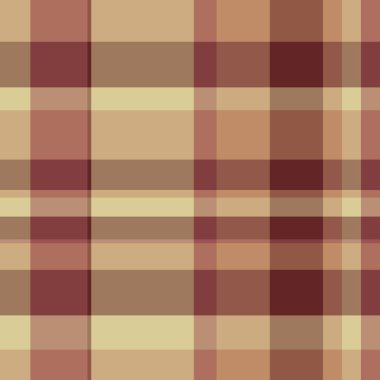 Turuncu ve kırmızı renklerde ekose kumaşlı tekstil tartan deseninin doku vektör arkaplanı.