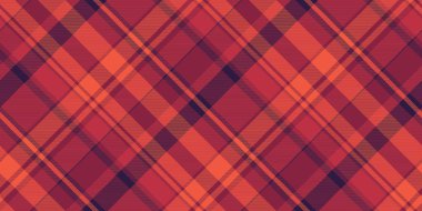 Yeni yıl desenleri, kışın ekoseli kumaş, dikişsiz. Gömlek kumaş vektör arkaplanı kırmızı ve koyu renk.