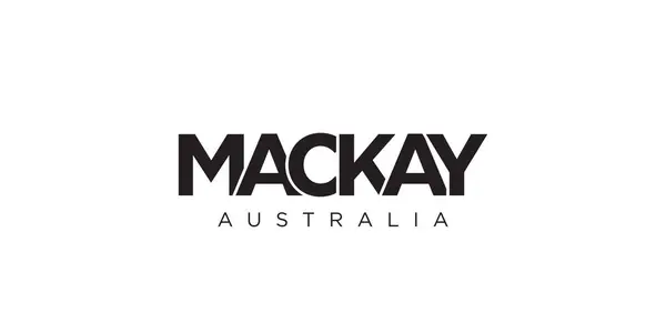 Mackay Emblema Austrália Para Impressão Web Design Apresenta Estilo Geométrico —  Vetores de Stock