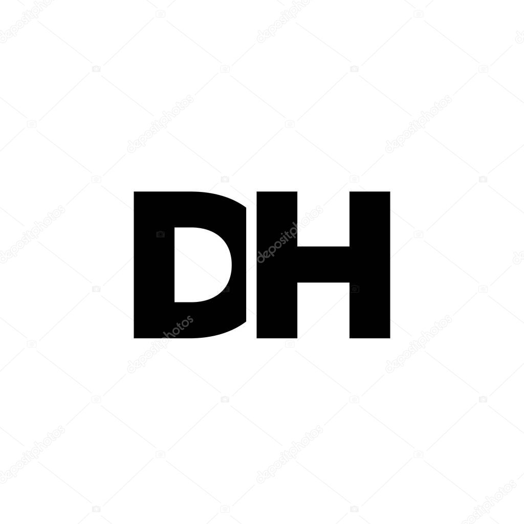 Trendy letter D and H, DH logo design template. Minimal monogram initial based logotype for company identity.