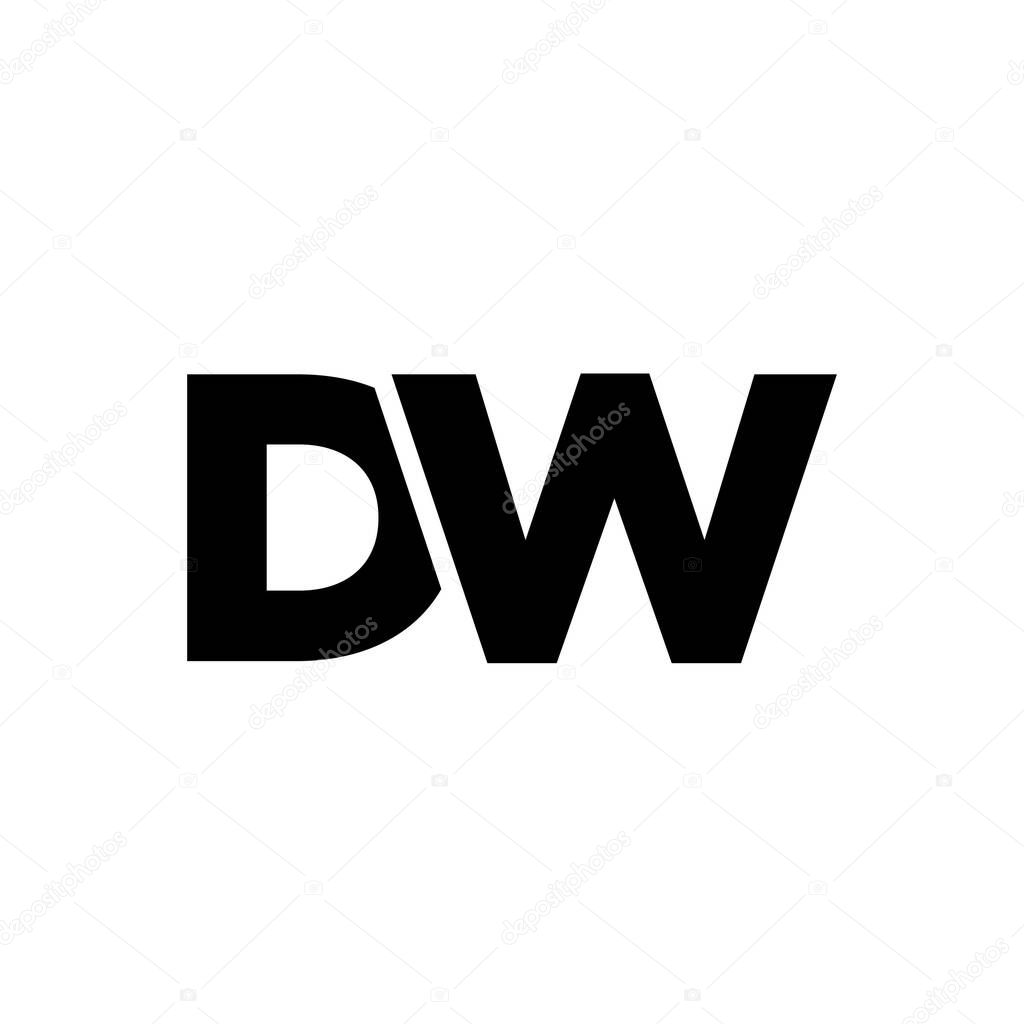 Trendy letter D and W, DW logo design template. Minimal monogram initial based logotype for company identity.