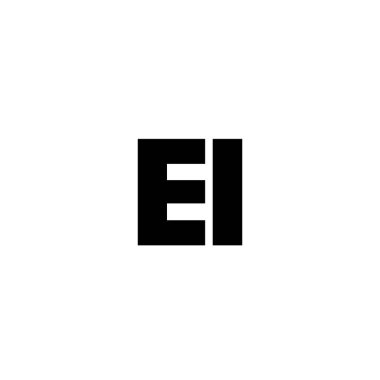 E harfi ve ben, El logosu tasarım şablonu. Şirket kimliği için asgari monogram tabanlı logotype.