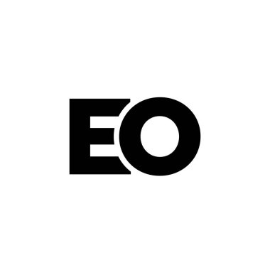 Son moda E ve O harfi, EO logo tasarım şablonu. Şirket kimliği için asgari monogram tabanlı logotype.
