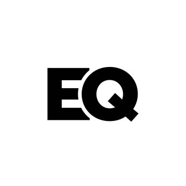 Son moda E ve Q harfi, EQ logo tasarım şablonu. Şirket kimliği için asgari monogram tabanlı logotype.