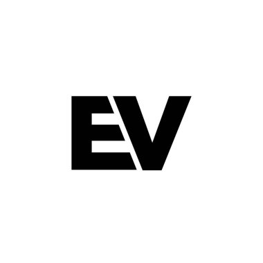 Son moda E ve V harfi, EV logo tasarım şablonu. Şirket kimliği için asgari monogram tabanlı logotype.