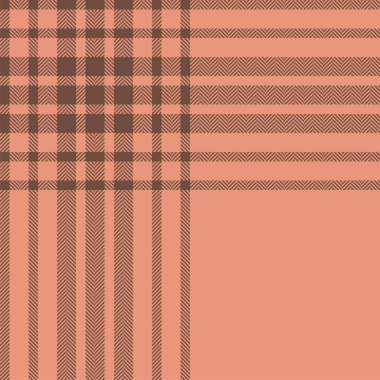 Ekose kontrol deseni turuncu ve kırmızı renklerde. Kusursuz kumaş dokusu. Tartan tekstil baskı tasarımı.