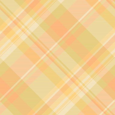 Paisley arka plan ekose kumaş, masa örtüsü vektör şablonu kontrolü. Kehribar ve turuncu renkli kusursuz kumaş kumaşı gönder..